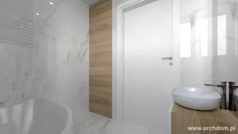 Projekt domu parterowego Aksamitka wersja standardowa - widok 2 - łazienka