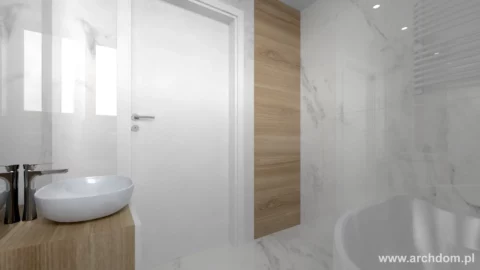 Projekt domu parterowego Aksamitka wersja lustrzana - widok 2 - łazienka