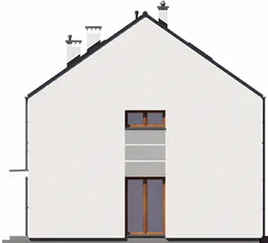 Projekt domu z poddaszem w zabudowie bliźniaczej Projekt B1 wersja standardowa - elewacja boczna prawa