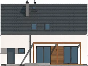 Projekt domu z poddaszem Hiacynt 2 wersja standardowa - elewacja ogrodowa