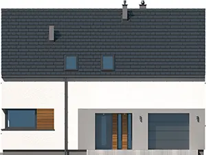 Projekt domu z poddaszem Hiacynt 2 wersja standardowa - elewacja frontowa