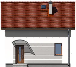 Projekt domu z poddaszem MAK-L wersja lustrzana - elewacja frontowa