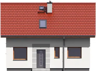 Projekt domu z poddaszem Nagietek 2 wersja standardowa - elewacja frontowa
