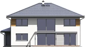 Projekt domu piętrowego Cyprysik - elewacja ogrodowa