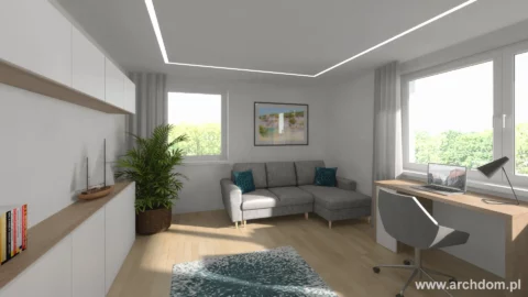 Projekt domu piętrowego Cyprysik odbicie lustrzane - widok pokoju 2 na piętrze