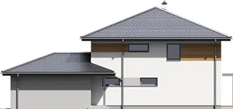 Projekt domu piętrowego Cyprysik - elewacja boczna