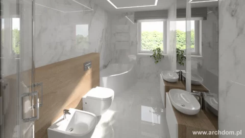 Projekt domu piętrowego Cyprysik - łazienka 2 na piętrze
