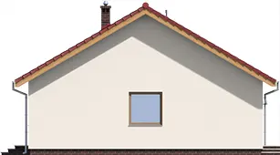 ArchDOM | https://archdom.pl | Projekt domu parterowego jednorodzinnego Rumianek Mały - odbicie lustrzane - wizualizacja elewacji bocznej z lewej strony budynku