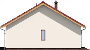 ArchDOM | https://archdom.pl | Projekt domu parterowego jednorodzinnego Rumianek Mały - odbicie lustrzane - wizualizacja elewacji bocznej z prawej strony budynku