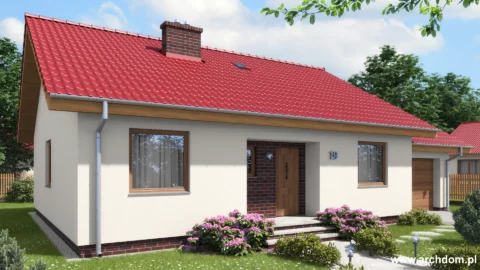 ArchDOM | https://archdom.pl | Projekt domu parterowego jednorodzinnego Rumianek 2 - wizualizacja frontu domu