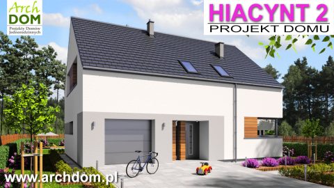 Prezentacja projektu domu jednorodzinnego parterowego z poddaszem użytkowym Hiacynt 2